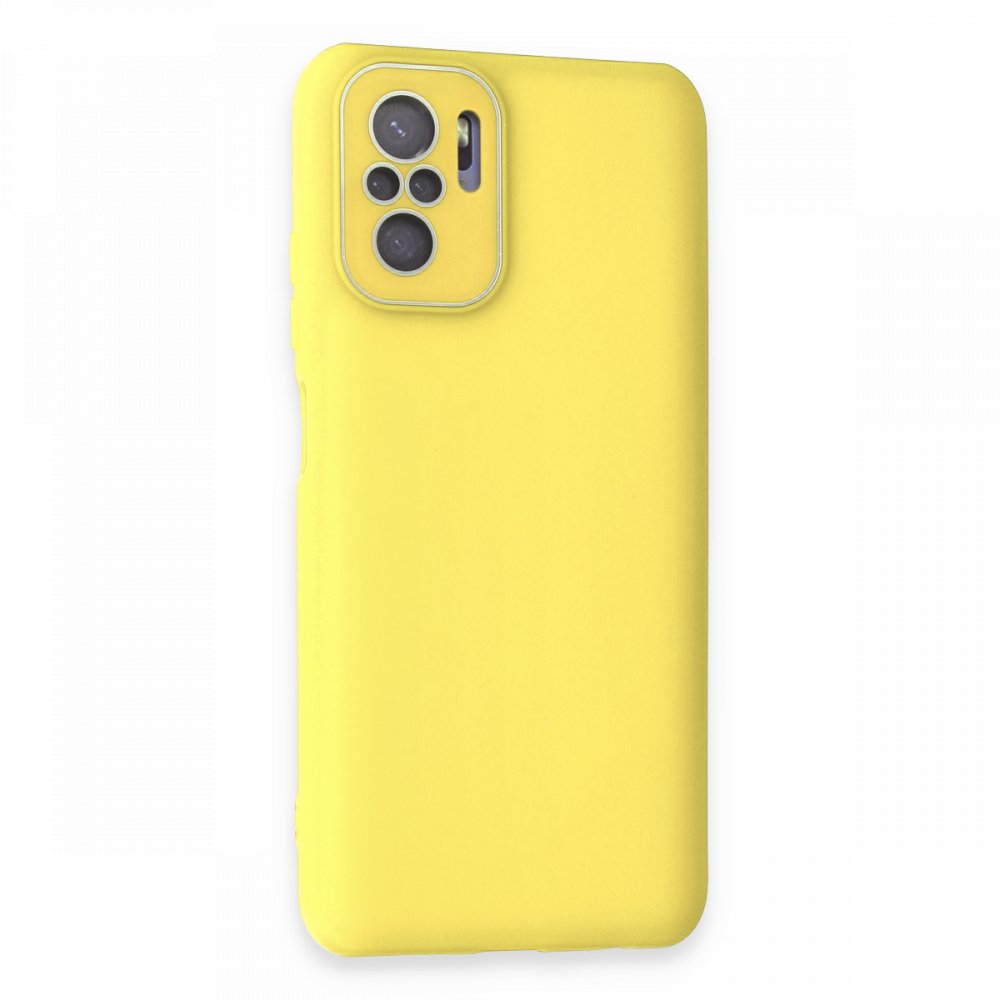 Redmi Note 10S Kılıf Lansman Glass Kapak - Sarı Redmi Note 10S Kılıf Lansman Glass Kapak - Sarı