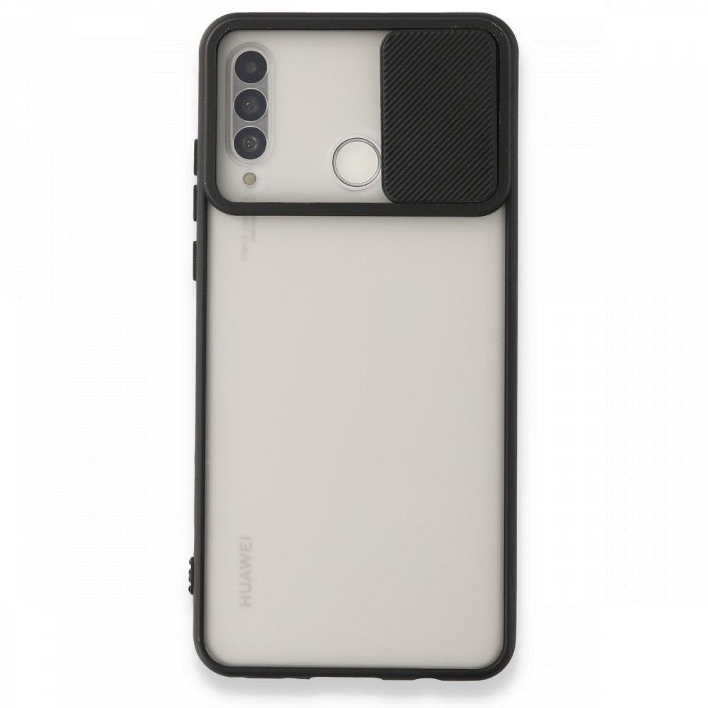 Huawei P30 Lite Kılıf Palm Buzlu Kamera Sürgülü Silikon - Siyah Huawei P30 Lite Kılıf Palm Buzlu Kamera Sürgülü Silikon - Siyah