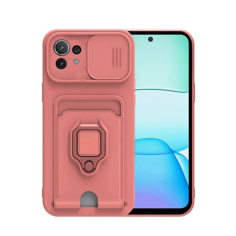 Xiaomi Mİ 11 Lite Kılıf Zuma Kartvizitli Yüzüklü Silikon - Pembe  Xiaomi Mİ 11 Lite Kılıf Zuma Kartvizitli Yüzüklü Silikon - Pembe