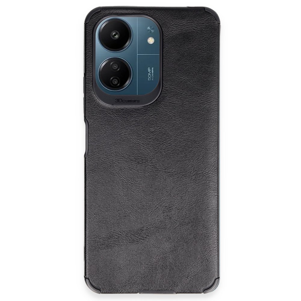  Xiaomi Poco C65 Kılıf Loop Deri Silikon - Siyah