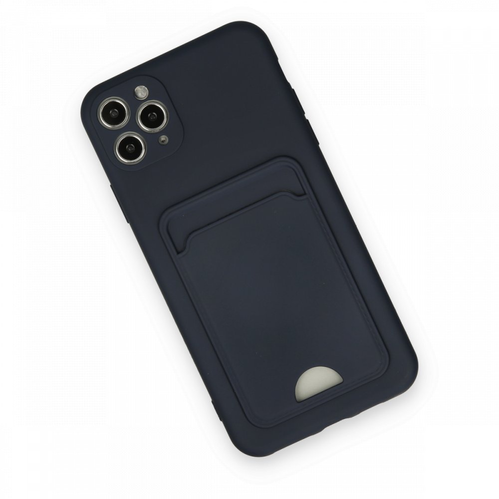  iPhone 11 Pro Max Kılıf Kelvin Kartvizitli Silikon - Lacivert