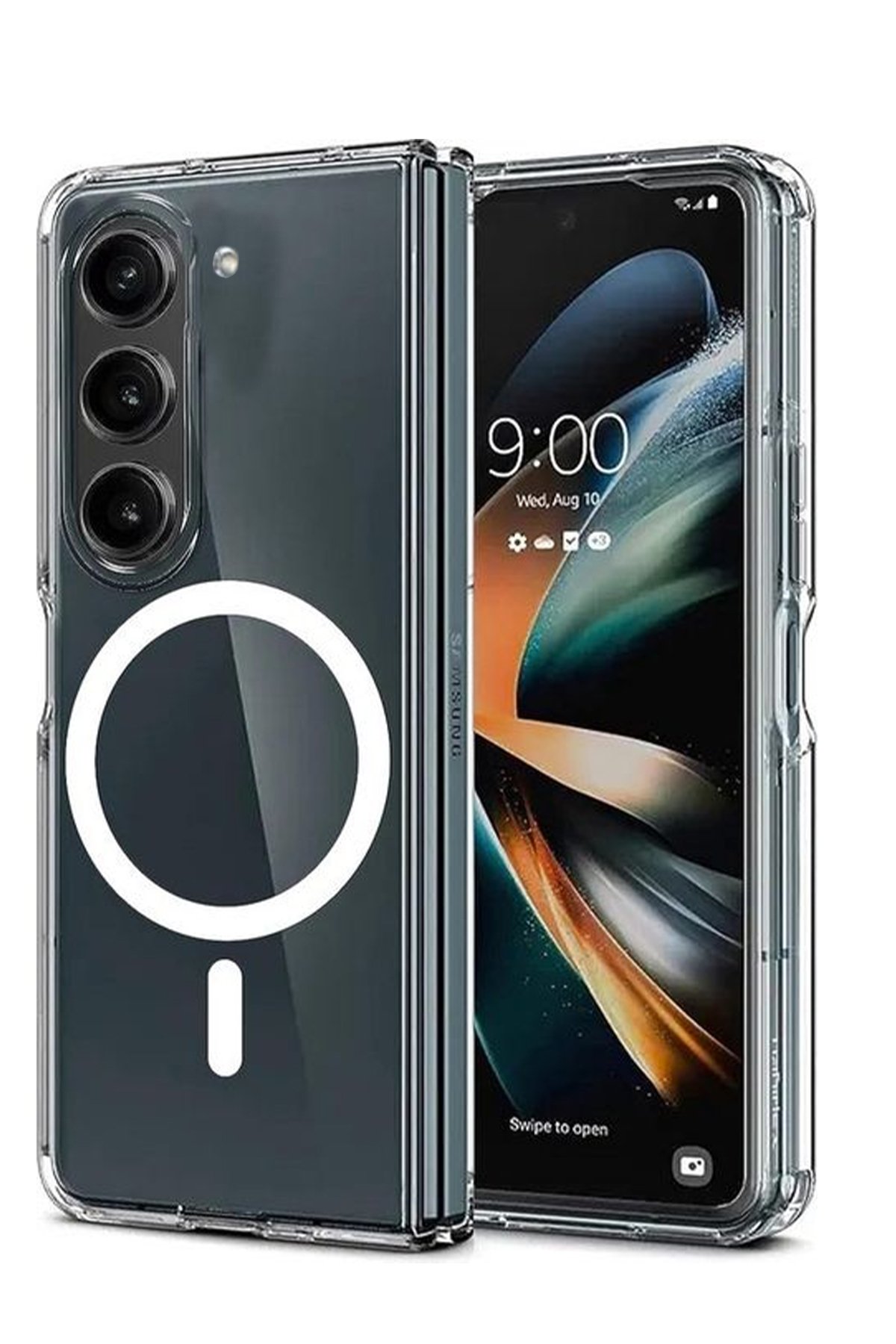 Samsung Galaxy Z Fold 6 Kılıf Magneticsafe Şeffaf Silikon - Şeffaf