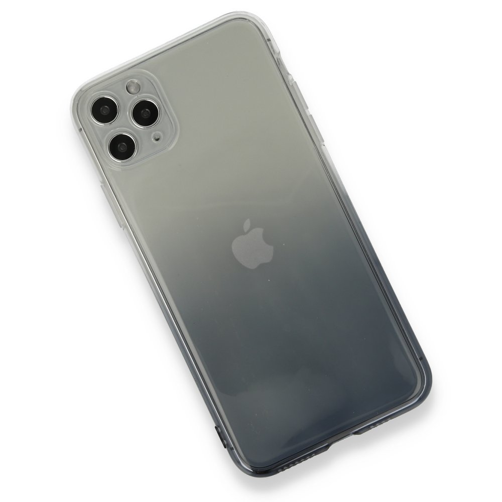  iPhone 11 Pro Max Kılıf Lüx Çift Renkli Silikon - Siyah