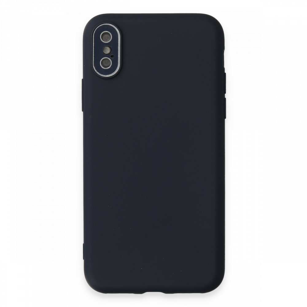  iPhone XS Kılıf Lansman Glass Kapak - Lacivert