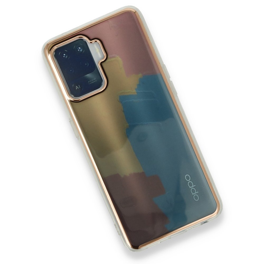 Oppo Reno 5 Lite Kılıf Çiçekli Silikon - Kırmızı Oppo Reno 5 Lite Kılıf Çiçekli Silikon - Kırmızı