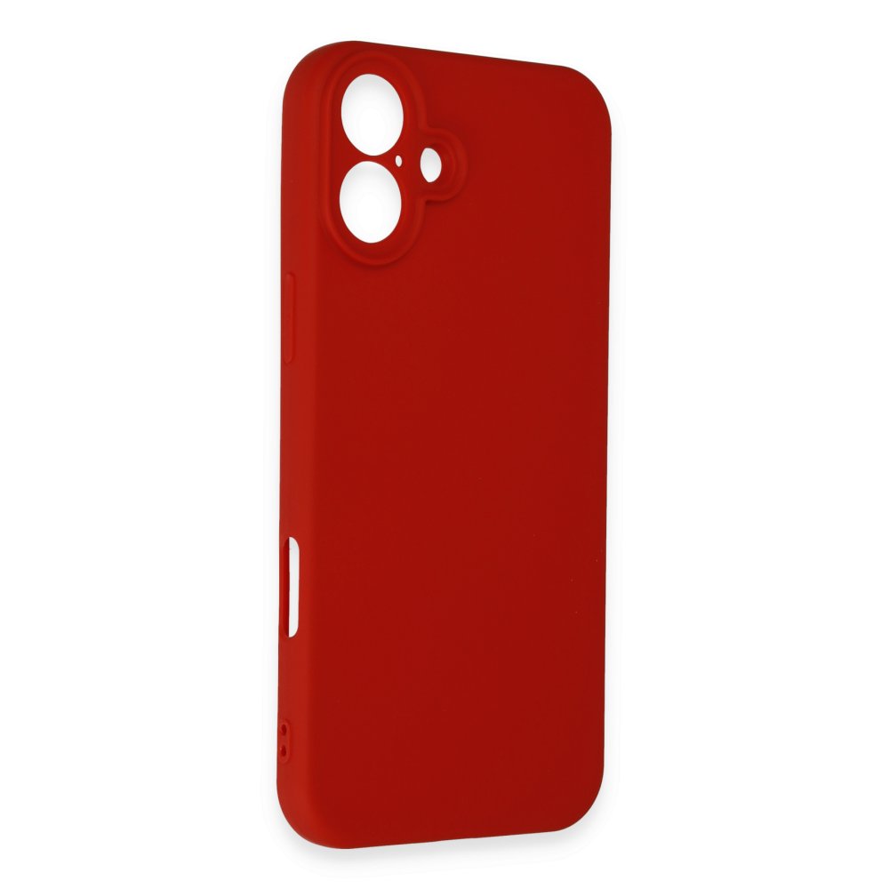  iPhone 16 Plus Kılıf First Silikon - Kırmızı