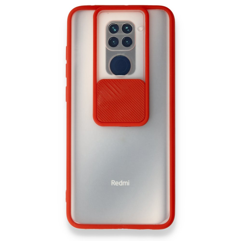 Redmi Note 9 Kılıf Palm Buzlu Kamera Sürgülü Silikon - Kırmızı