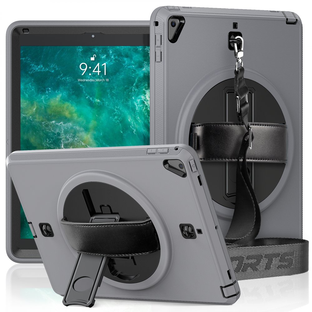  iPad 9.7 (2017) Kılıf Strap-C Otterbox Tablet Kapak - Gri
