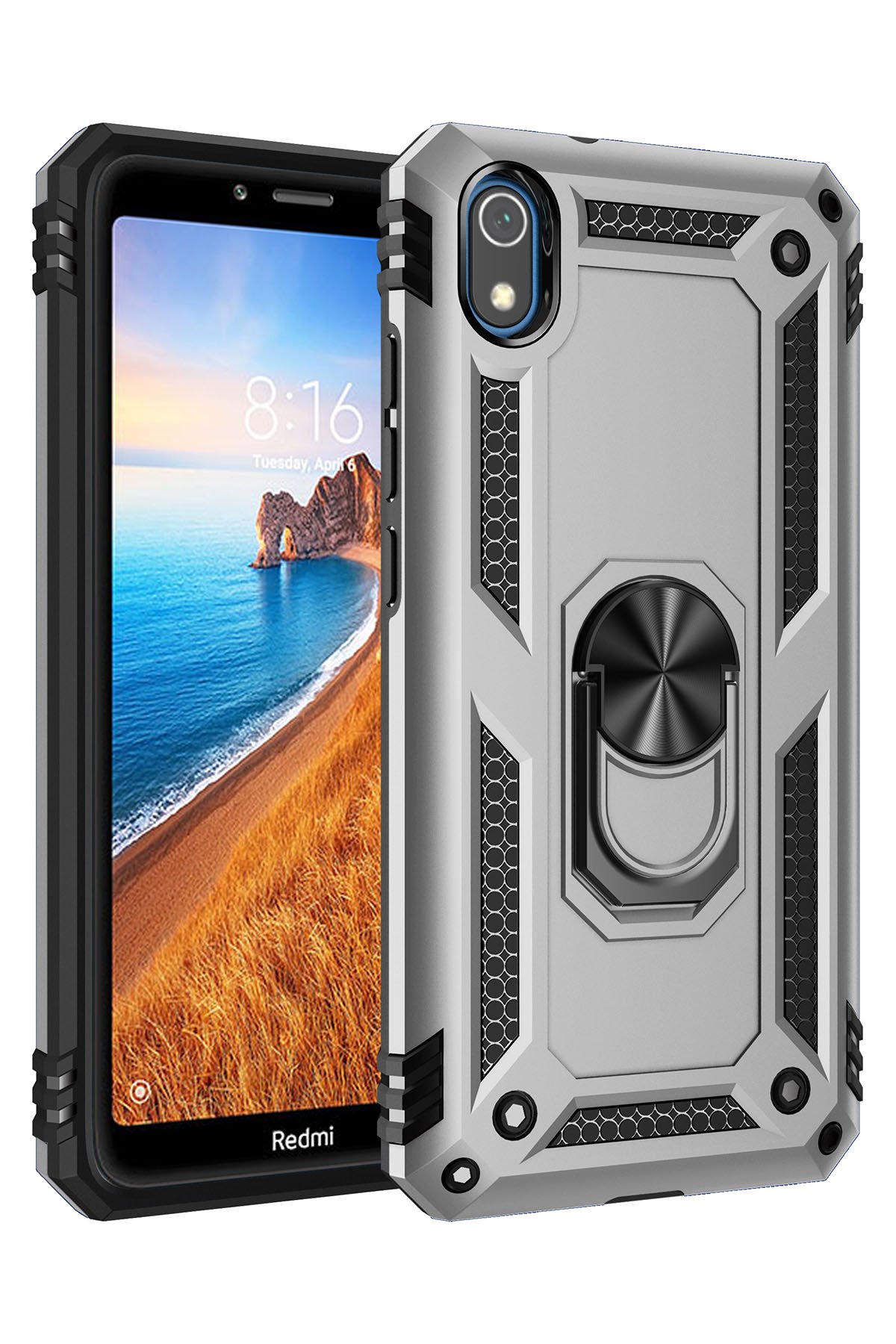 Redmi 7A Kılıf Sofya Yüzüklü Silikon Kapak - Gümüş Redmi 7A Kılıf Sofya Yüzüklü Silikon Kapak - Gümüş