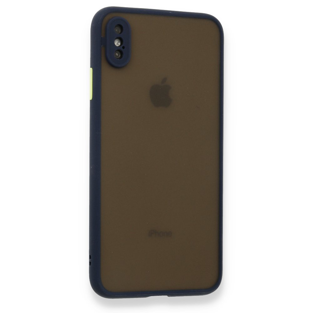 iPhone XS Max Kılıf Montreal Silikon Kapak - Lacivert