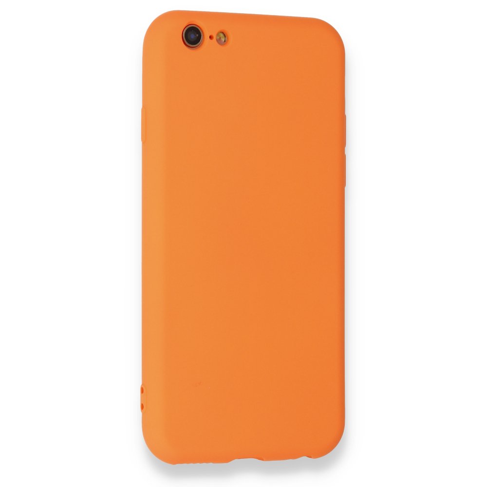 iPhone 6 Kılıf Nano içi Kadife Silikon - Turuncu iPhone 6 Kılıf Nano içi Kadife Silikon - Turuncu