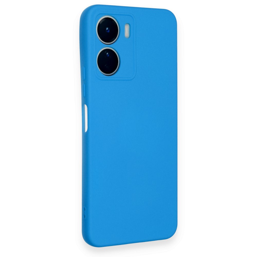  Vivo Y16 Kılıf Nano içi Kadife Silikon - Mavi