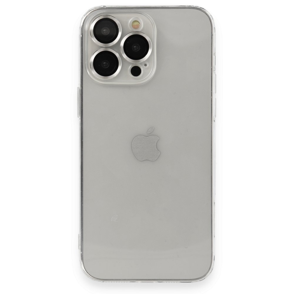  iPhone 13 Pro Max Kılıf Luko Lens Silikon - Gümüş