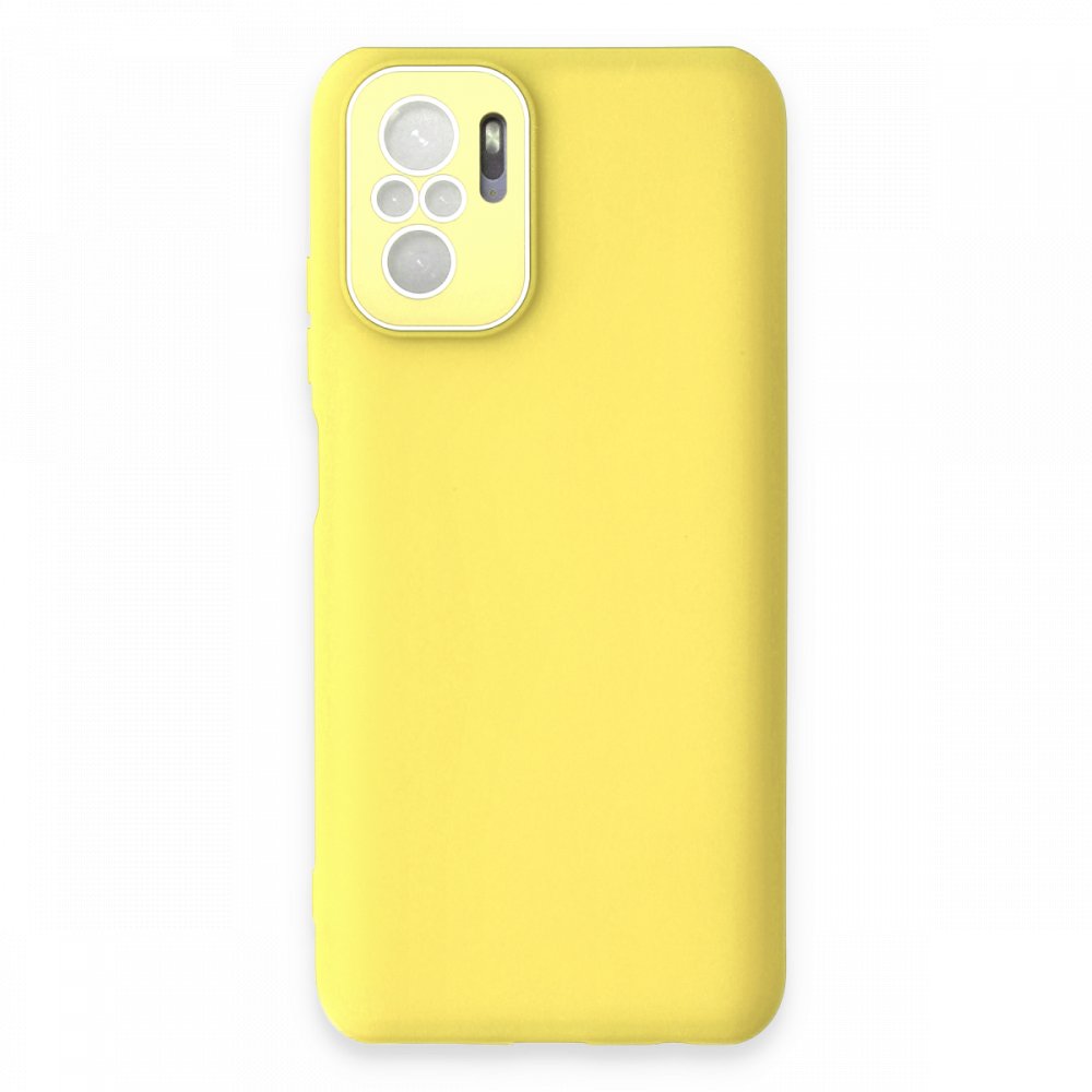 Redmi Note 10S Kılıf Lansman Glass Kapak - Sarı Redmi Note 10S Kılıf Lansman Glass Kapak - Sarı