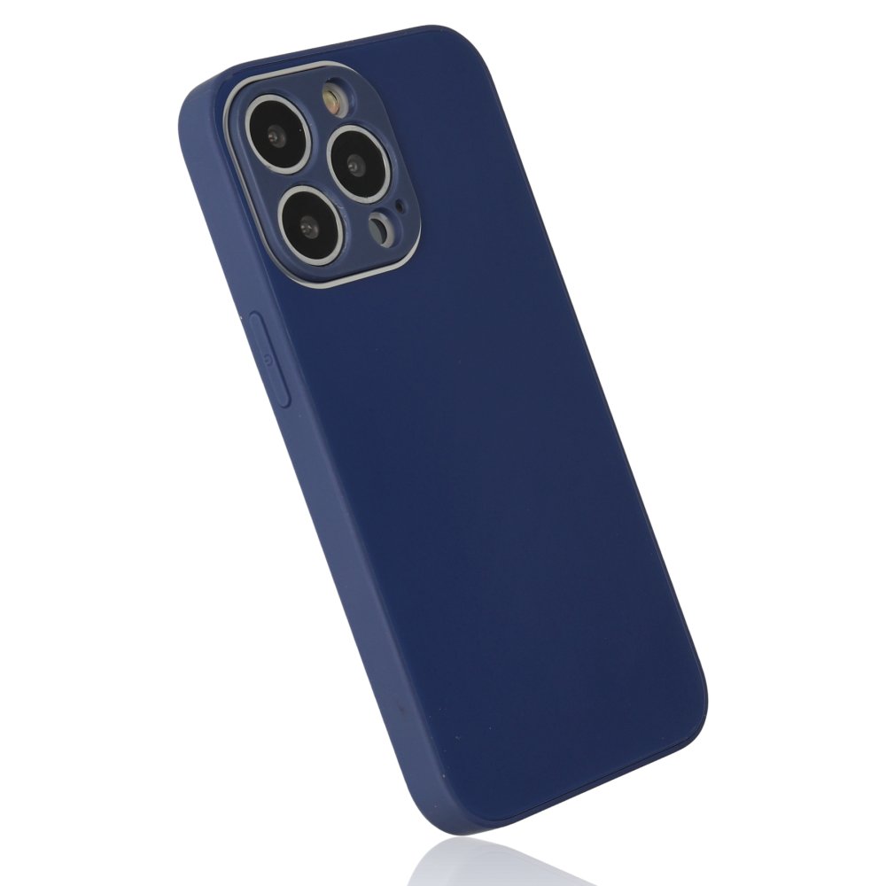 iPhone 14 Pro Kılıf Glass Kapak - Lacivert  iPhone 14 Pro Kılıf Glass Kapak - Lacivert