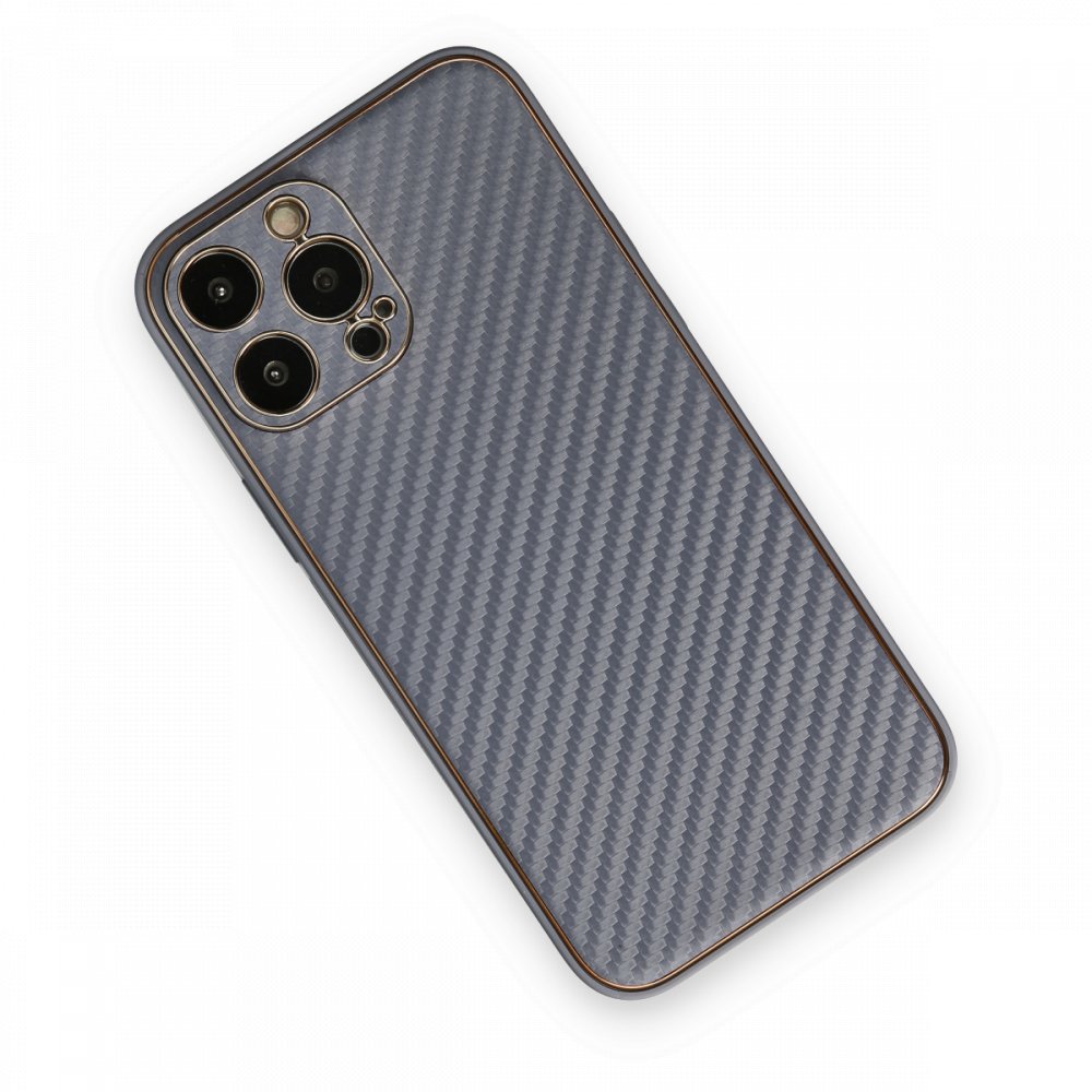 iPhone 13 Pro Max Kılıf Coco Karbon Silikon - Gri  iPhone 13 Pro Max Kılıf Coco Karbon Silikon - Gri