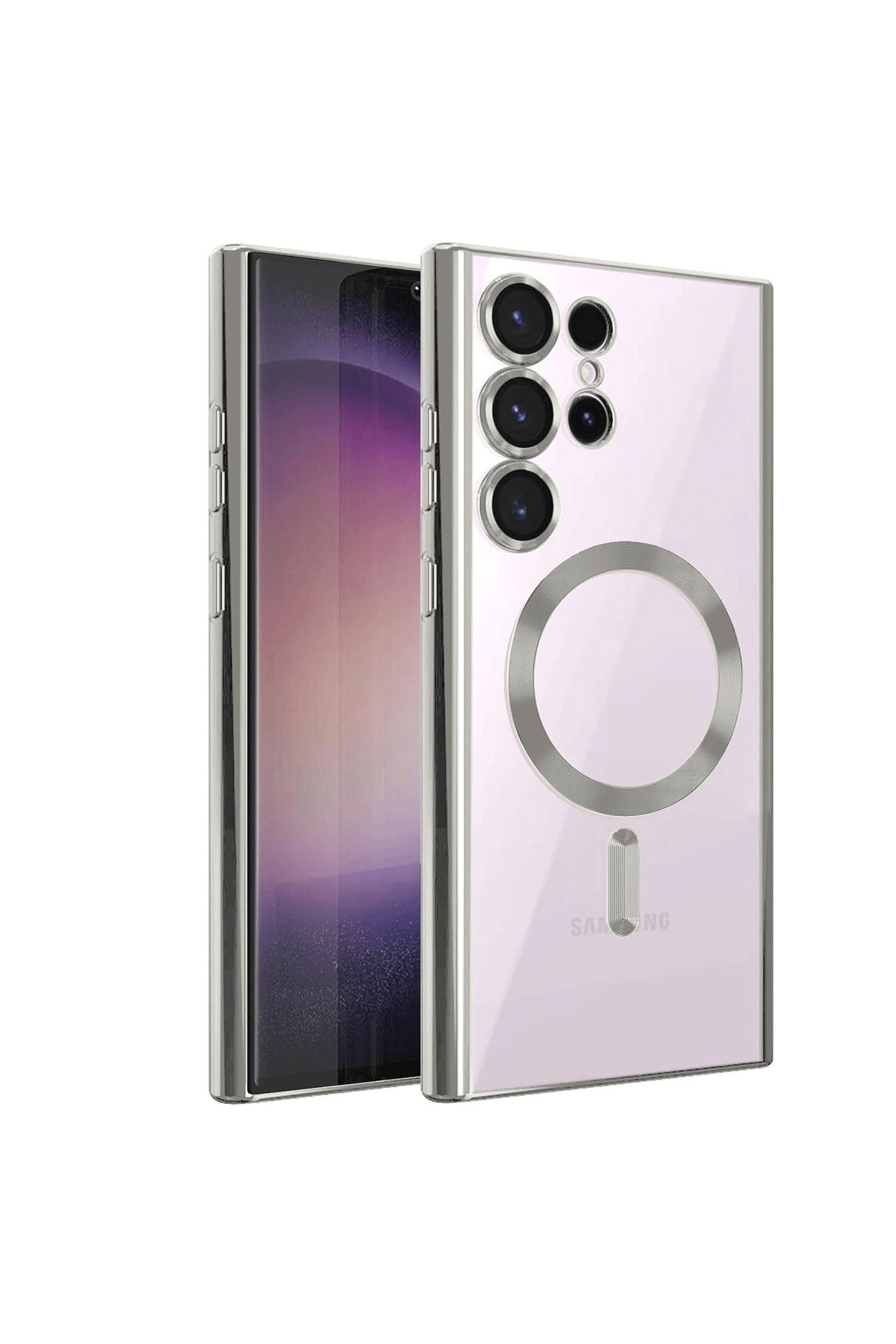  Samsung Galaxy S22 Ultra Kılıf Kross Magneticsafe Kapak - Gümüş