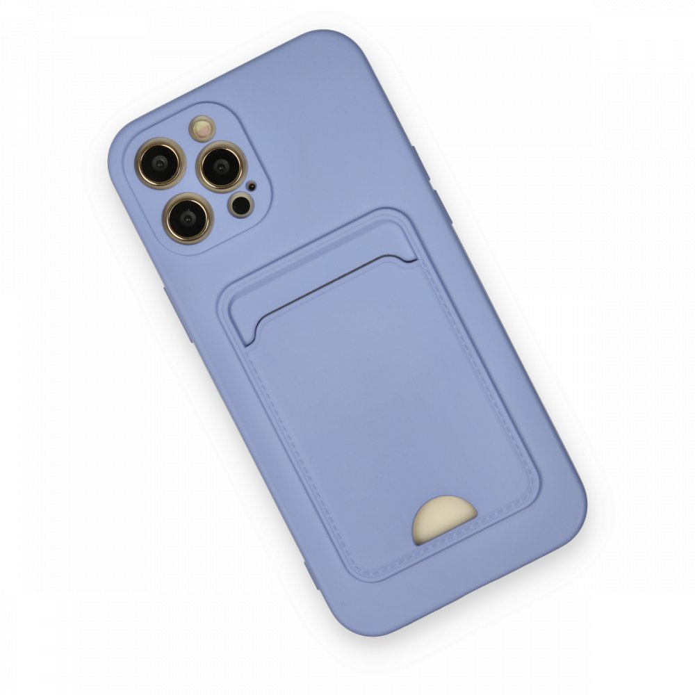  iPhone 12 Pro Max Kılıf Kelvin Kartvizitli Silikon - Lila