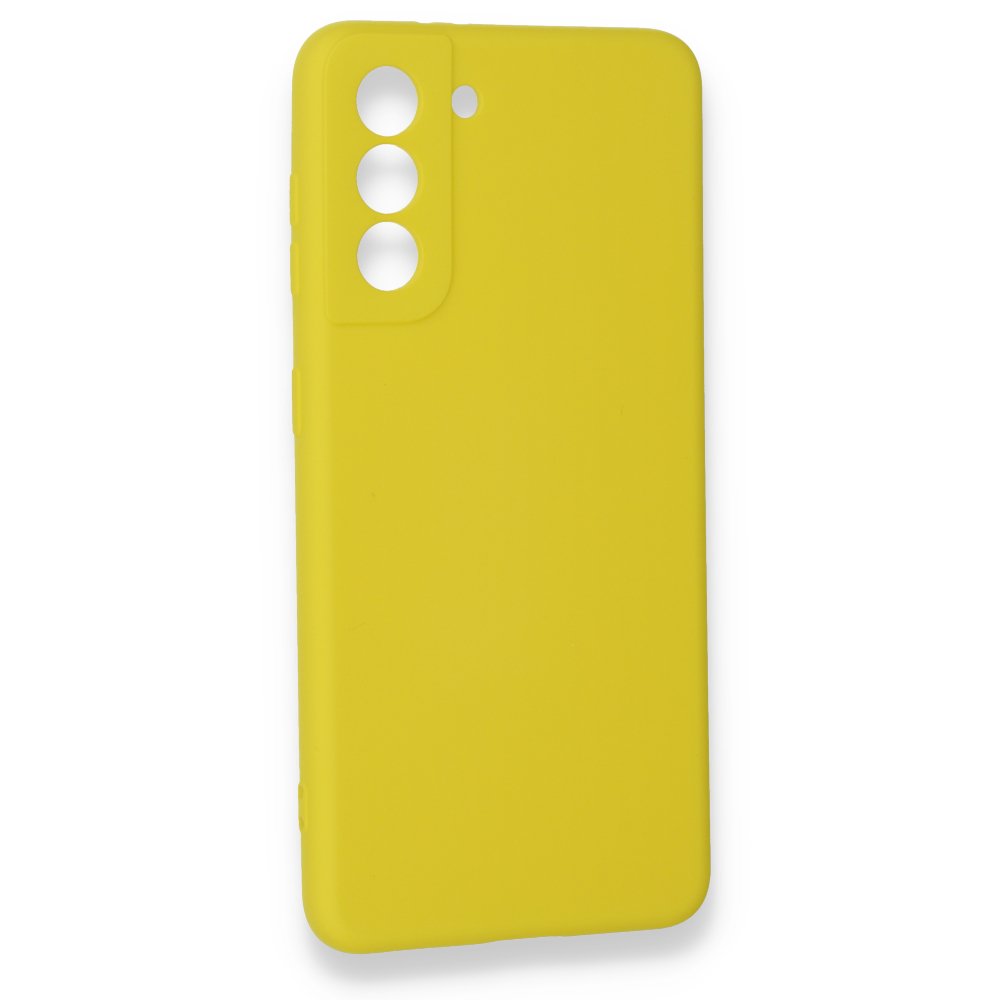  Samsung Galaxy S21 FE Kılıf Nano içi Kadife Silikon - Sarı