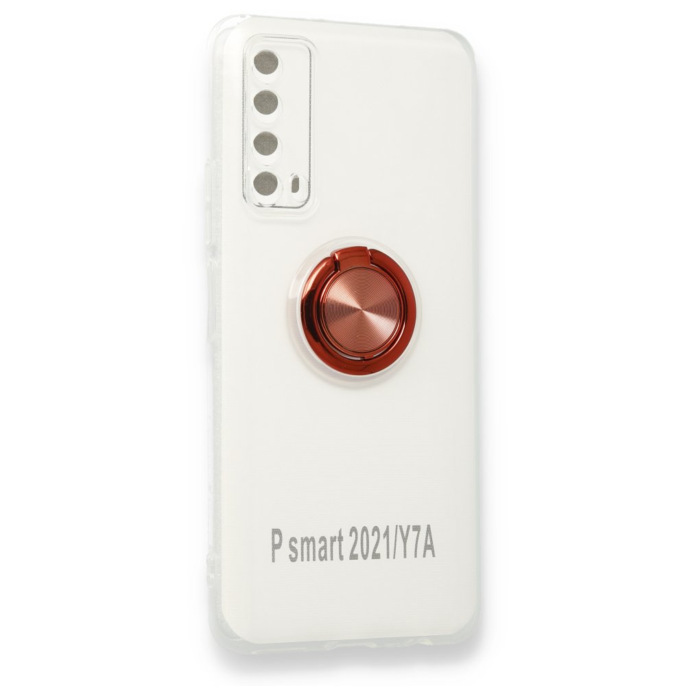  Huawei P Smart 2021 Kılıf Gros Yüzüklü Silikon - Kırmızı