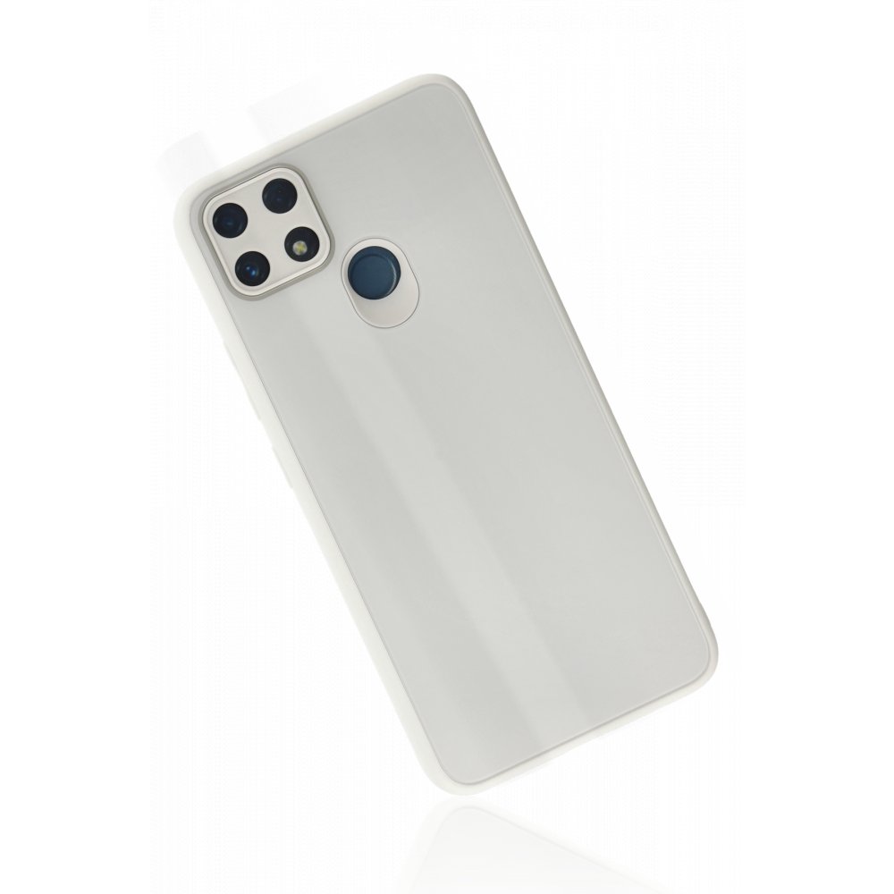 Realme C25 Kılıf Glass Kapak - Beyaz Realme C25 Kılıf Glass Kapak - Beyaz