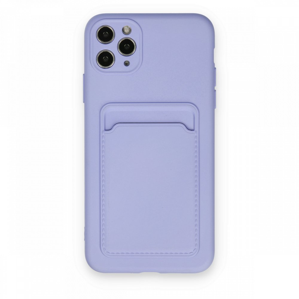  iPhone 11 Pro Max Kılıf Kelvin Kartvizitli Silikon - Lila