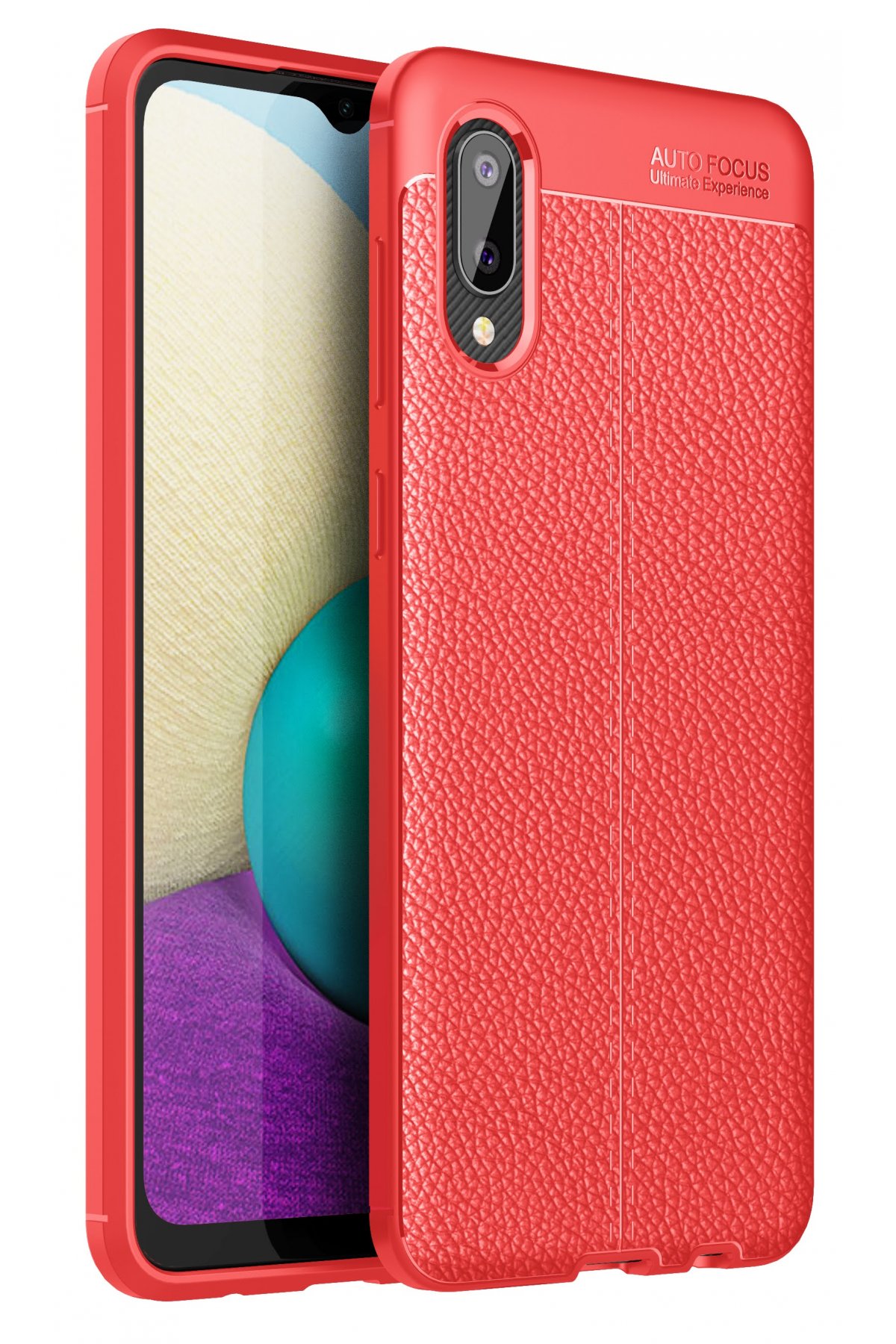  Samsung Galaxy A02 Kılıf Auto Focus Kapak - Kırmızı