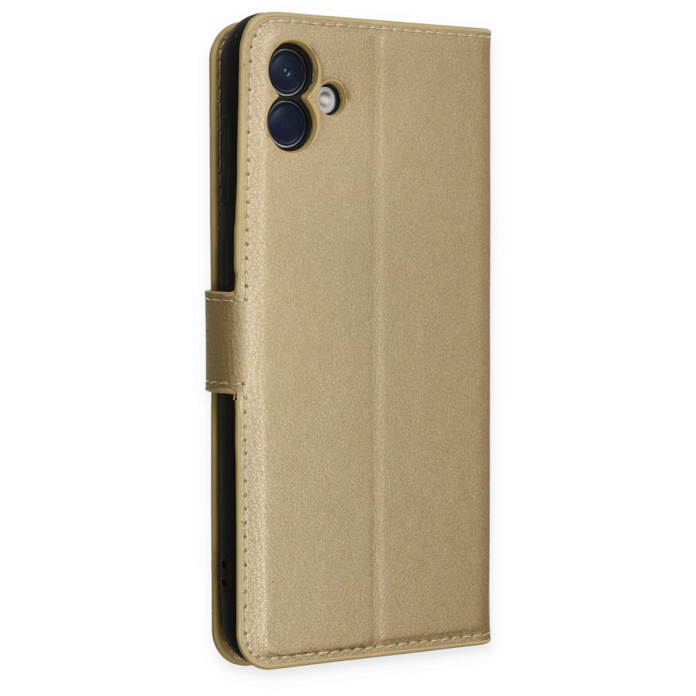  Samsung Galaxy A04 Kılıf Trend S Plus Kapaklı Kılıf - Gold