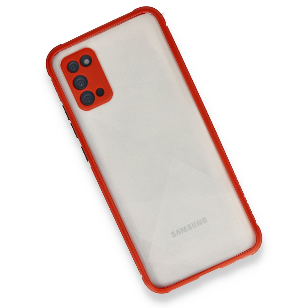  Samsung Galaxy A02S Kılıf Miami Şeffaf Silikon - Kırmızı