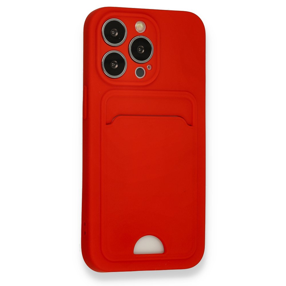  iPhone 13 Pro Kılıf Kelvin Kartvizitli Silikon - Kırmızı