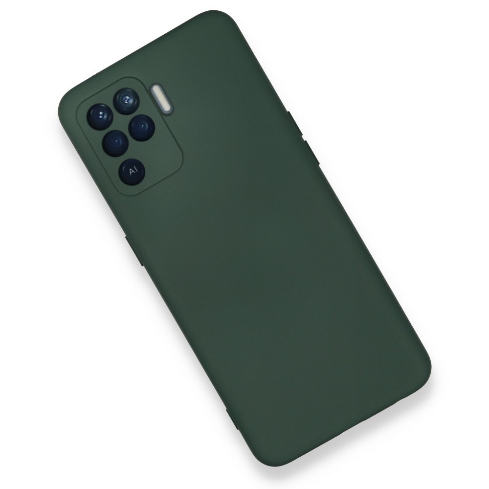  Oppo Reno 5 Lite Kılıf Nano içi Kadife Silikon - Koyu Yeşil