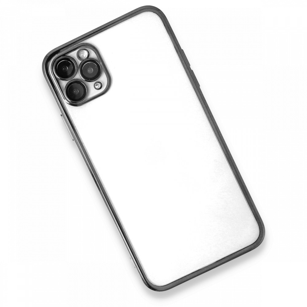  iPhone 11 Pro Kılıf Razer Lensli Silikon - Gümüş