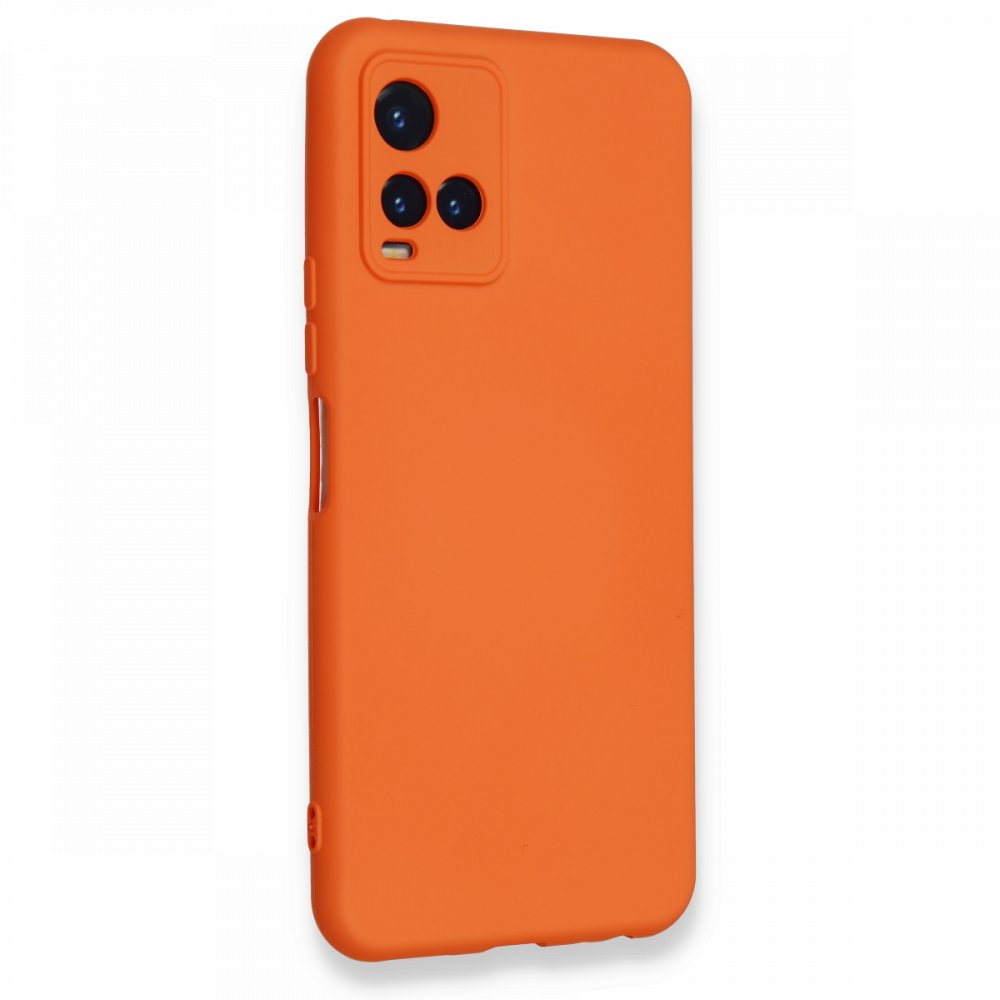  Vivo Y21S Kılıf Nano içi Kadife Silikon - Turuncu