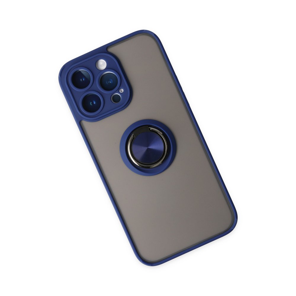 iPhone 14 Pro Max Kılıf Montreal Yüzüklü Silikon Kapak - Lacivert  iPhone 14 Pro Max Kılıf Montreal Yüzüklü Silikon Kapak - Lacivert