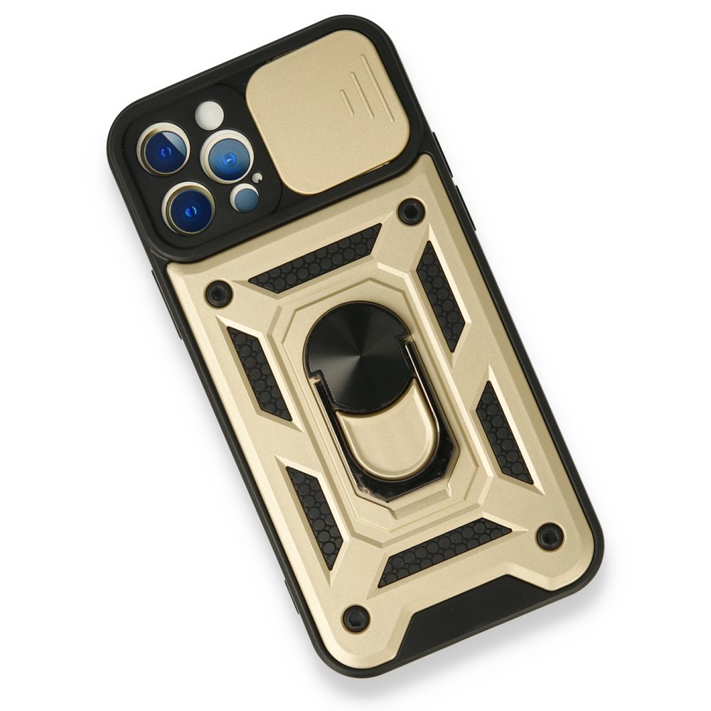 iPhone 12 Pro Kılıf Pars Lens Yüzüklü Silikon - Gold iPhone 12 Pro Kılıf Pars Lens Yüzüklü Silikon - Gold