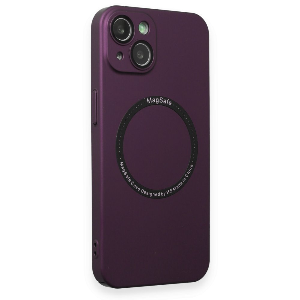  iPhone 14 Kılıf Jack Magneticsafe Lens Silikon - Mürdüm
