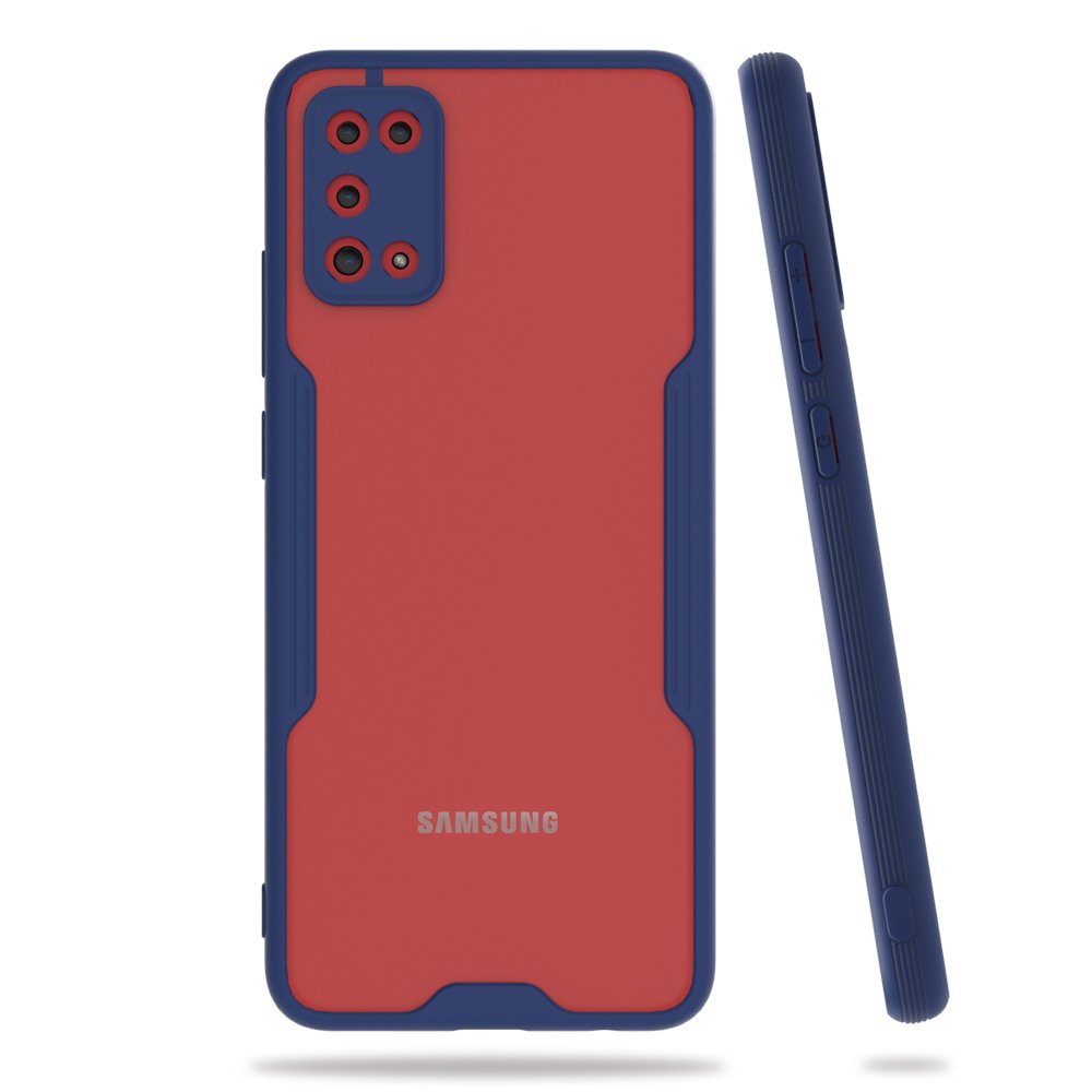  Samsung Galaxy A02S Kılıf Platin Silikon - Lacivert
