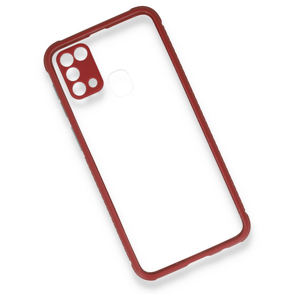  Samsung Galaxy M31 Kılıf Miami Şeffaf Silikon - Fuşya
