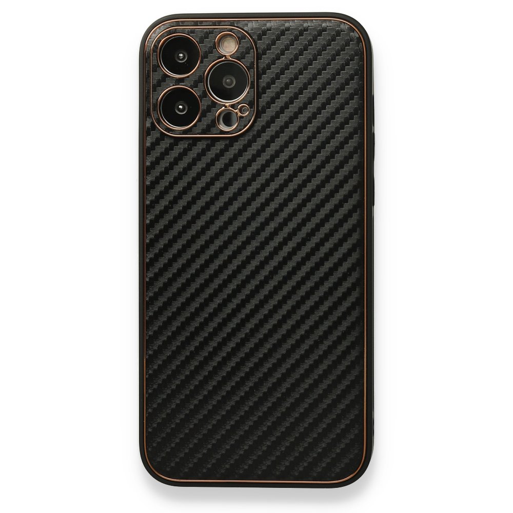 iPhone 13 Pro Max Kılıf Coco Karbon Silikon - Siyah  iPhone 13 Pro Max Kılıf Coco Karbon Silikon - Siyah