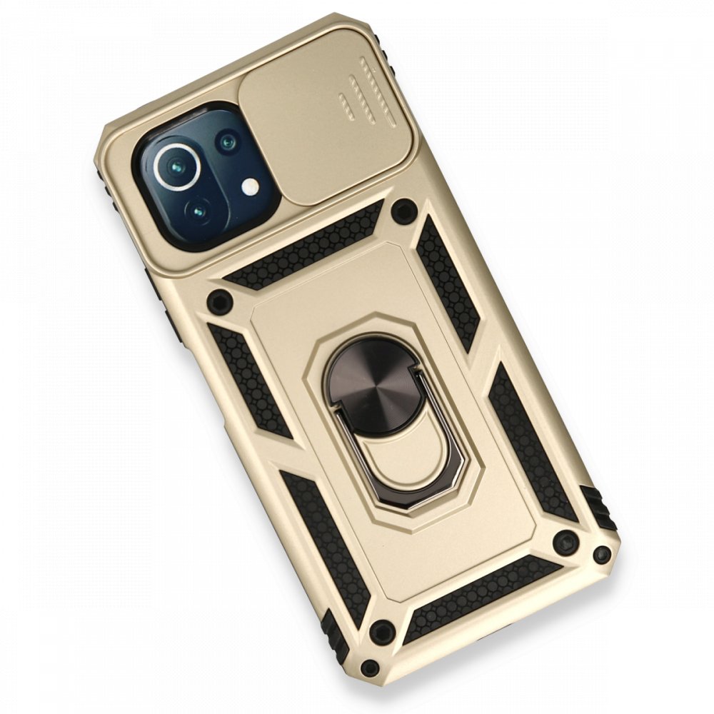 Xiaomi Mİ 11 Lite Kılıf Pars Lens Yüzüklü Silikon - Gold  Xiaomi Mİ 11 Lite Kılıf Pars Lens Yüzüklü Silikon - Gold