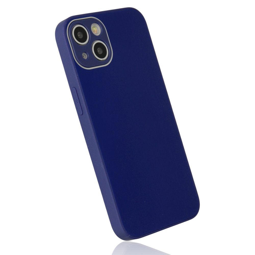 iPhone 14 Plus Kılıf Glass Kapak - Lacivert  iPhone 14 Plus Kılıf Glass Kapak - Lacivert