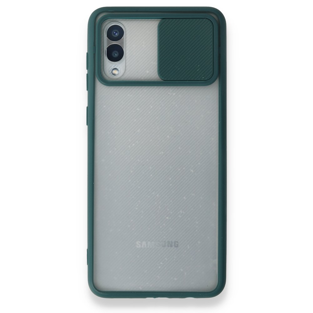  Samsung Galaxy A02 Kılıf Palm Buzlu Kamera Sürgülü Silikon - Yeşil