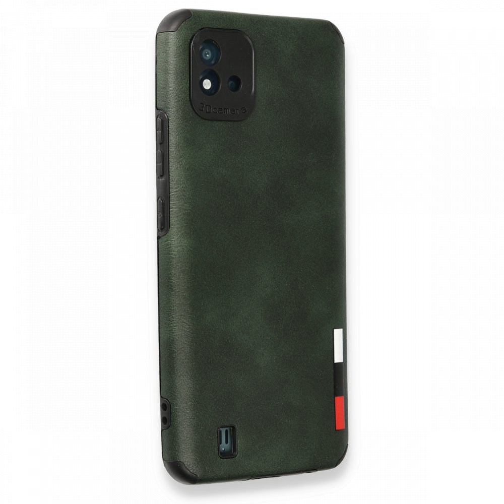 Realme C11 2021 Kılıf Loop Deri Silikon - Yeşil  Realme C11 2021 Kılıf Loop Deri Silikon - Yeşil