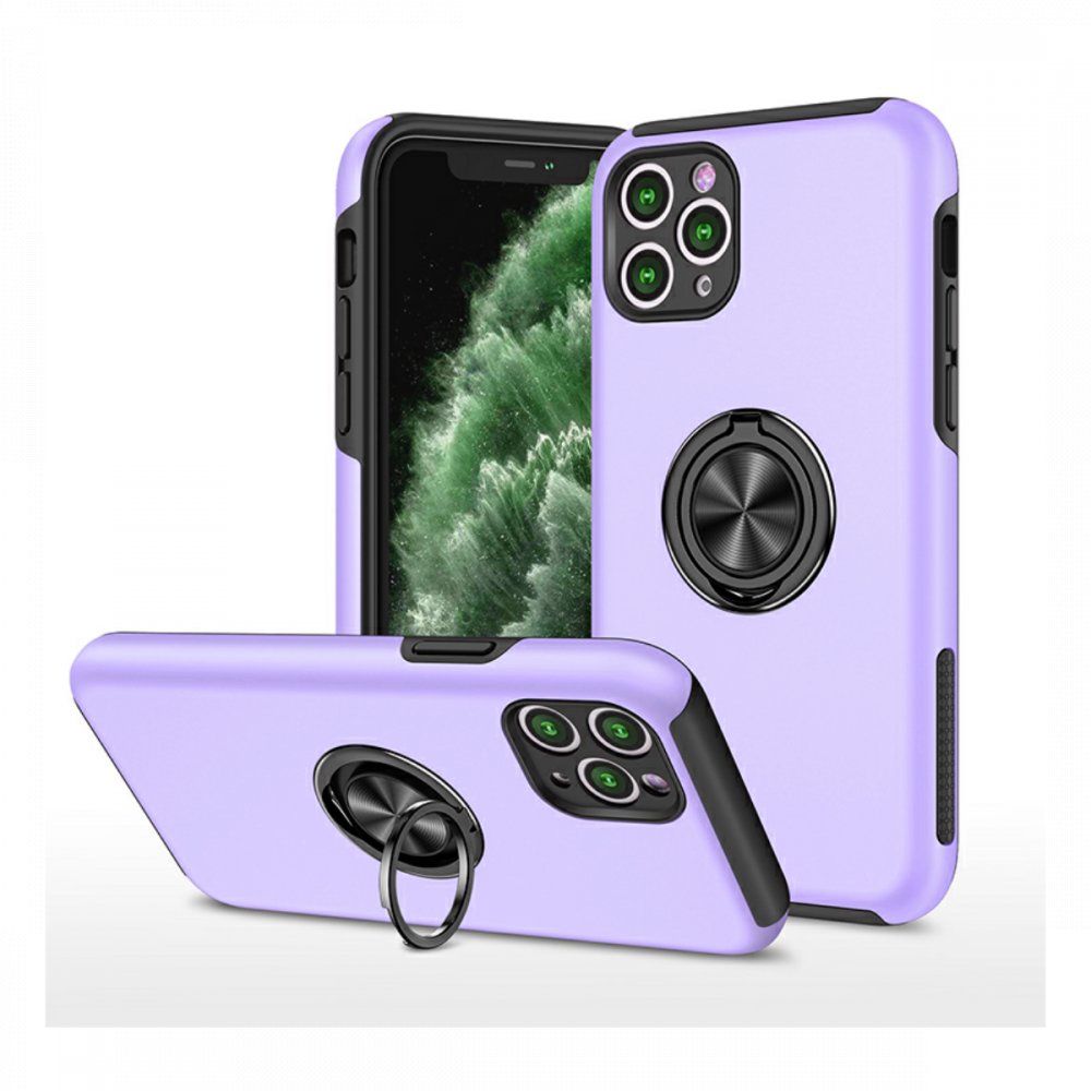  iPhone 11 Pro Max Kılıf Elit Yüzüklü Kapak - Mor