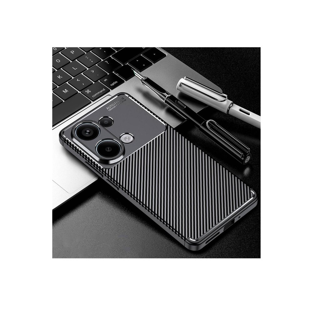 Redmi Note 13 Pro 4G Kılıf Auto Focus Karbon Kapak - Siyah