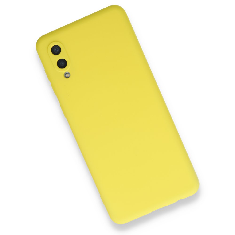 Samsung Galaxy A02 Kılıf Nano içi Kadife Silikon - Sarı