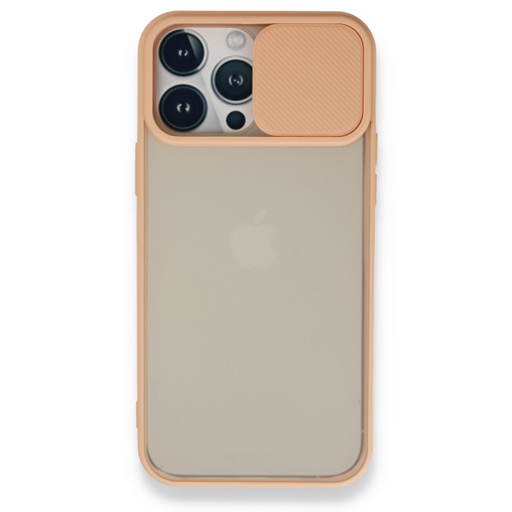  iPhone 13 Pro Max Kılıf Palm Buzlu Kamera Sürgülü Silikon - Pembe