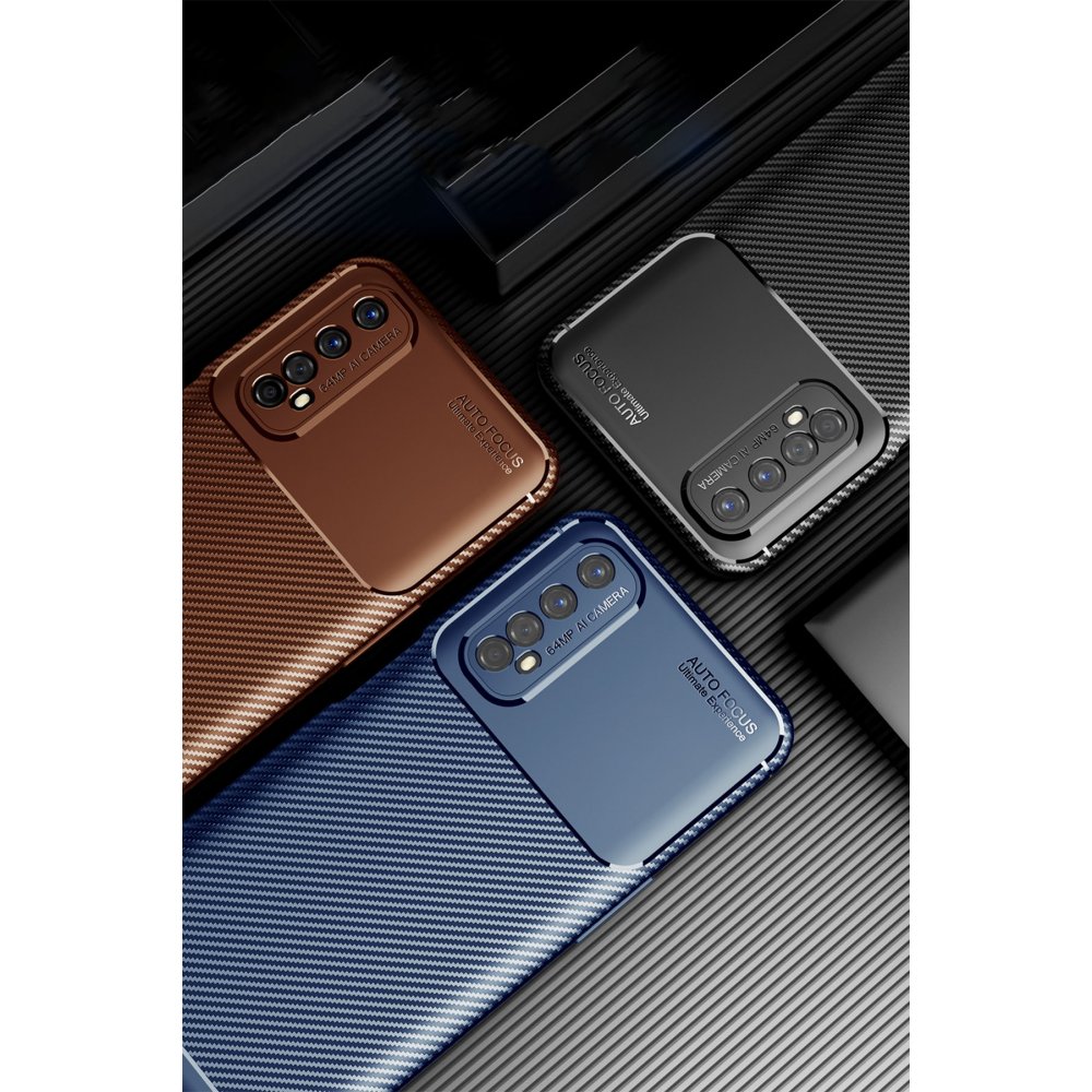 Realme 7 Kılıf Auto Focus Karbon Kapak - Siyah Realme 7 Kılıf Auto Focus Karbon Kapak - Siyah