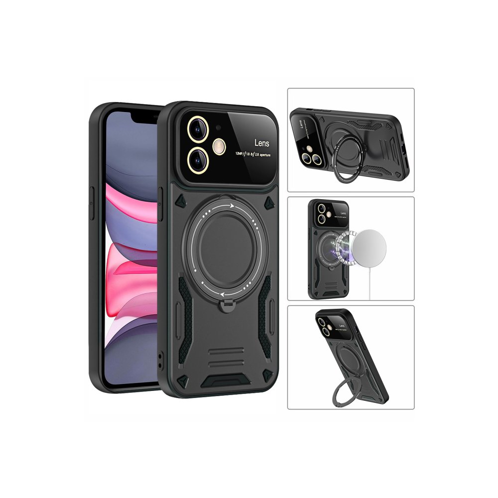  iPhone 11 Kılıf Joy Lens Standlı Kapak - Mor