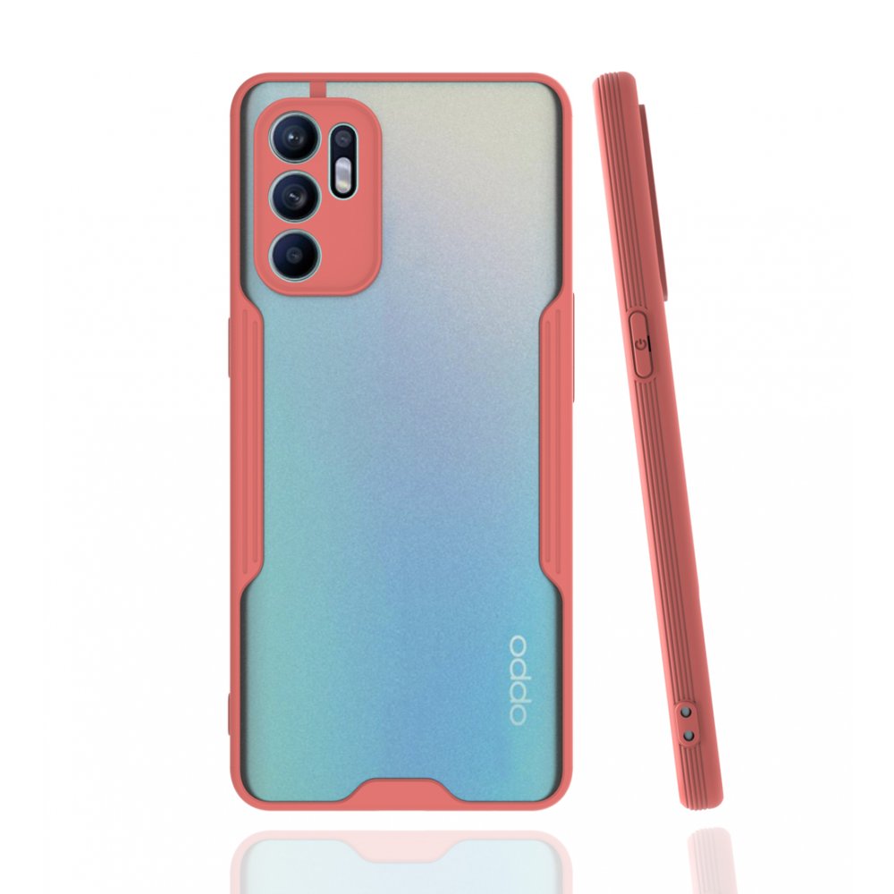  Oppo Reno 6 Kılıf Platin Silikon - Pembe